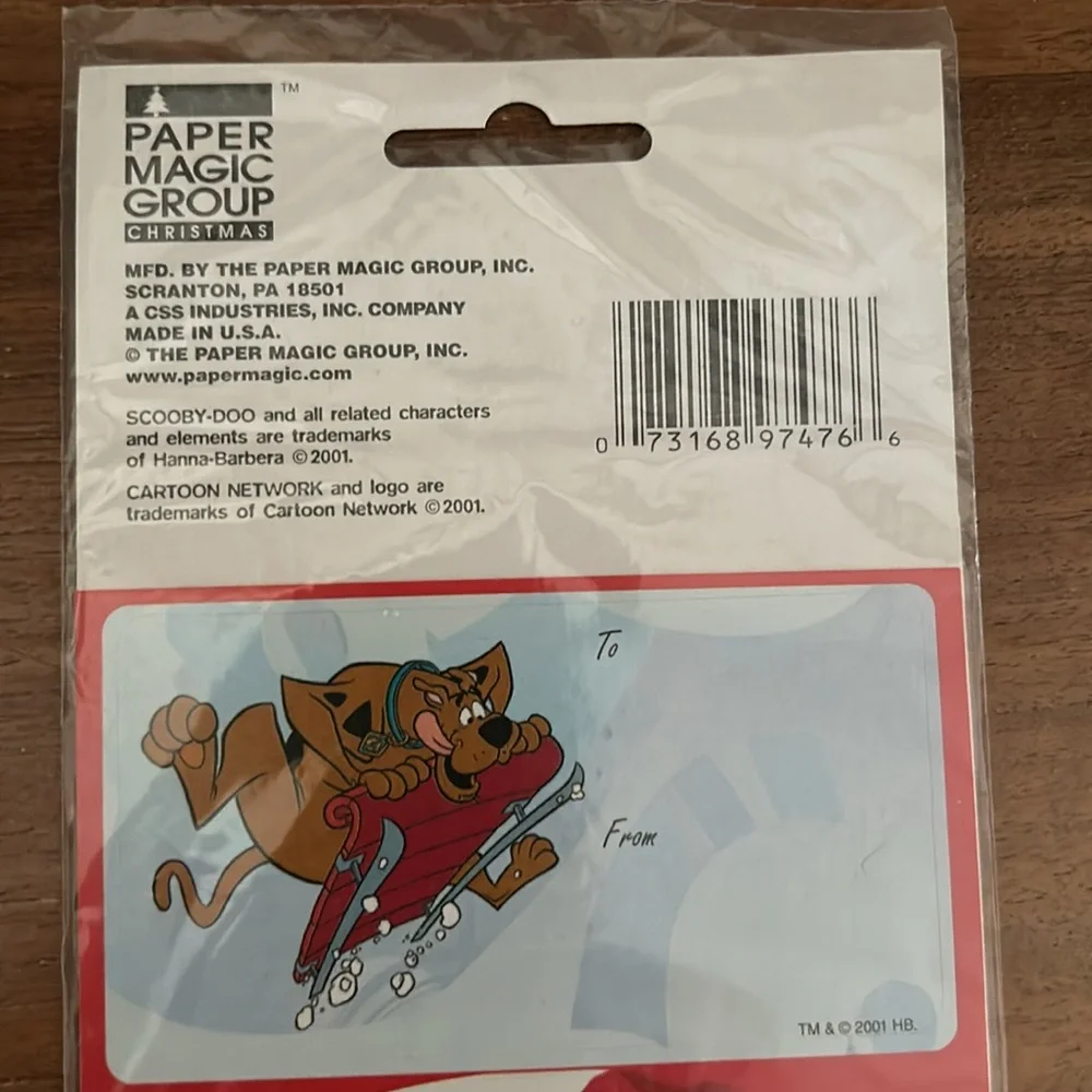 Scooby Christmas paper and name tags